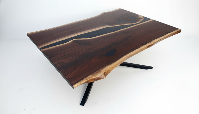 Epoxihars op maat gemaakt tafel Epoxy hars stroom Echt hout Prijs 1m² tafels