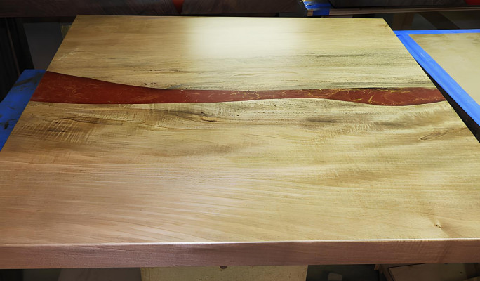 Epoxiehars Epoxy Stroom Op Maat Tafel Echt Hout Prijs 1m² Tafels Hars