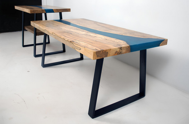 Op maat gemaakt tafel epoxyhars Epoxyhars Rivier Echt hout Prijs per vierkante meter Tafels