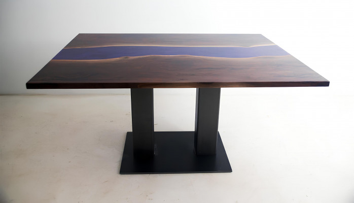 Tafel Epoxyhars Epoxyhars Rivier Echt Hout Prijs 1m² Tafels Op Maat