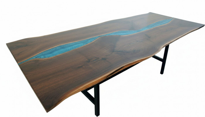 Echt hout watervaltafel epoxy tafels hars eettafel epoxy massief