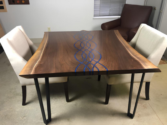 Rivier Tafels Eettafel Ontwerp Tafel Moderne Zee Meubelen 100x100 Epoxy Hars Oceaan