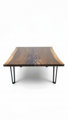 Rivier Tafels Eettafel Ontwerp Tafel Moderne Zee Meubelen 100x100 Epoxy Hars Oceaan