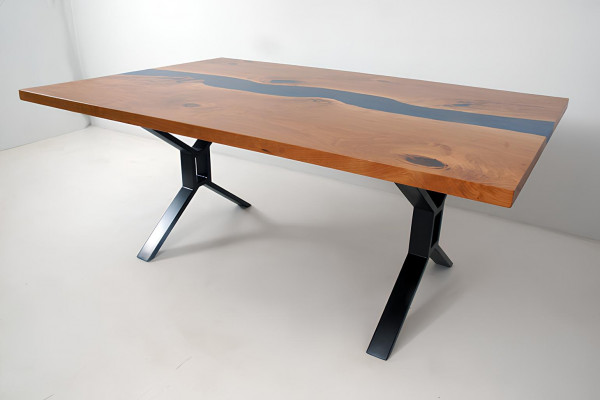 Maatwerk Tafel Epoxyhars Epoxyrivier Echt hout Prijs per vierkante meter Tafelshars