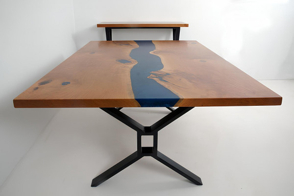 Maatwerk Tafel Epoxyhars Epoxyrivier Echt hout Prijs per vierkante meter Tafelshars