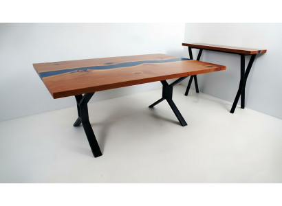 Maatwerk Tafel Epoxyhars Epoxyrivier Echt hout Prijs per vierkante meter Tafelshars