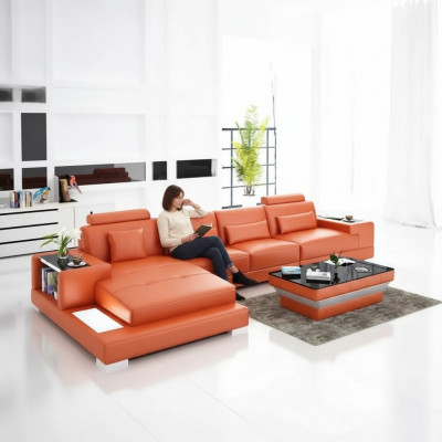 Bankstel hoekbank woonlandschap designer bankstel hoekbank L-vorm hoekbank leren bankstel