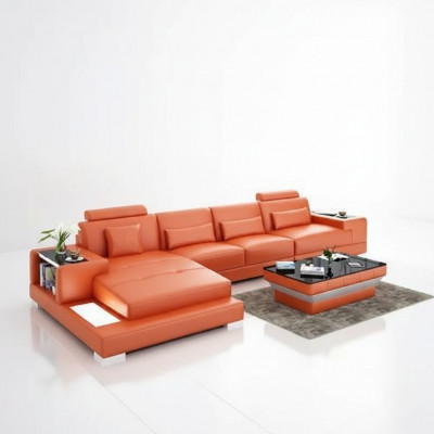 Bankstel hoekbank woonlandschap designer bankstel hoekbank L-vorm hoekbank leren bankstel