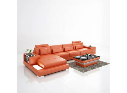 Bankstel hoekbank woonlandschap designer bankstel hoekbank L-vorm hoekbank leren bankstel