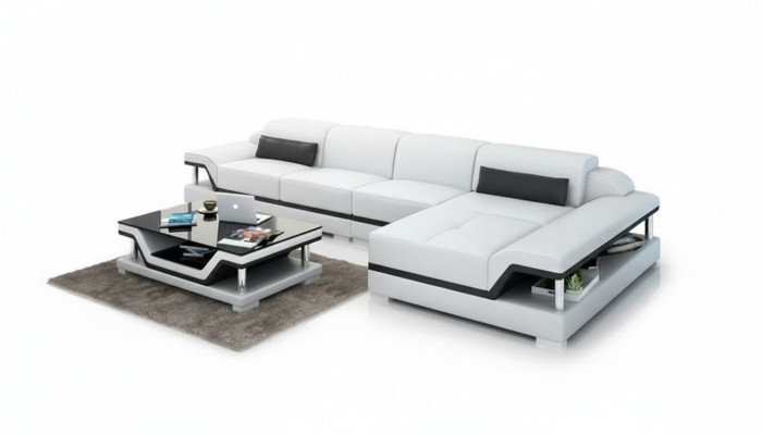 Woonlandschap leren bank hoekbank L-vorm Moderne bank hoekbank bekleding