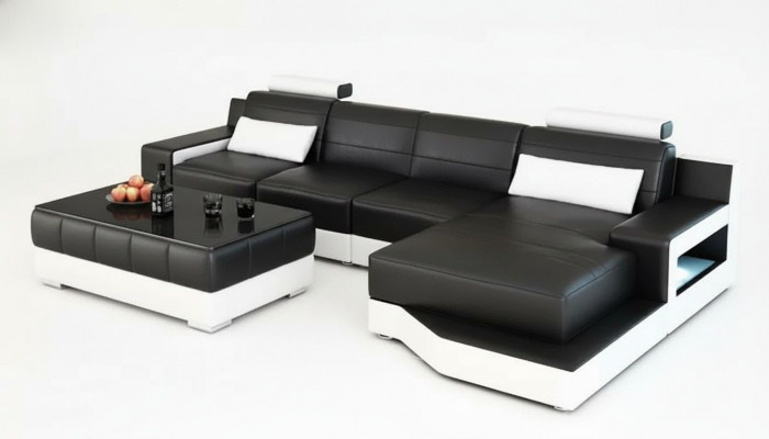 Hoekbank L-vorm Moderne bank Leren bank Hoekbank Bekleding Designer-bank