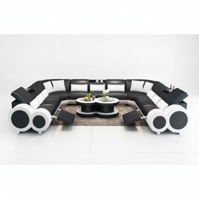 Hoekbank U-vorm Moderne bank Leren bank Banken Bekleding Designer Bankstellen Set
