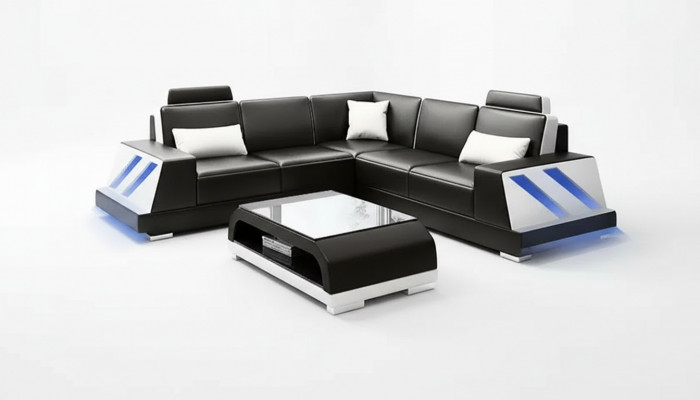 Hoekbank Verlicht Led Bank Bank Beklede Hoekbank Bankstellen Salontafel