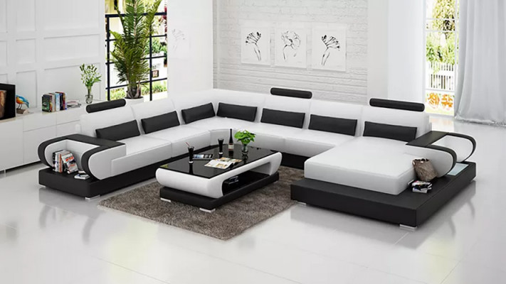 Hoekbank bekleding hoekbank U-vorm salontafel modern bankstel woonlandschap nieuw