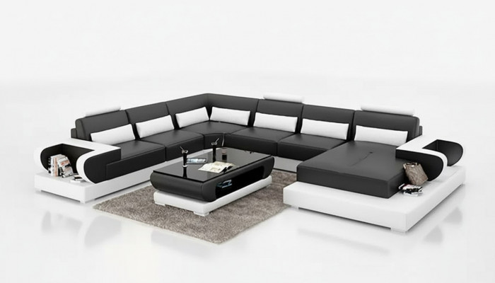 Hoekbank bekleding hoekbank U-vorm salontafel modern bankstel woonlandschap nieuw