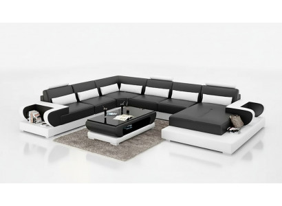 Hoekbank bekleding hoekbank U-vorm salontafel modern bankstel woonlandschap nieuw