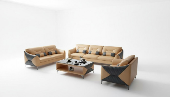 Sofa set 3-zits set Design bank banken Luxe Nieuw design Bekleding
