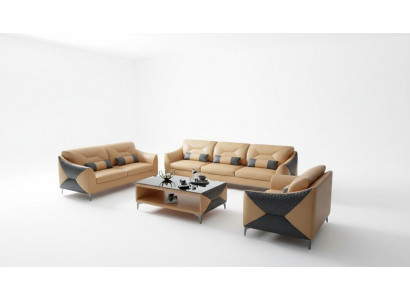 Sofa set 3-zits set Design bank banken Luxe Nieuw design Bekleding