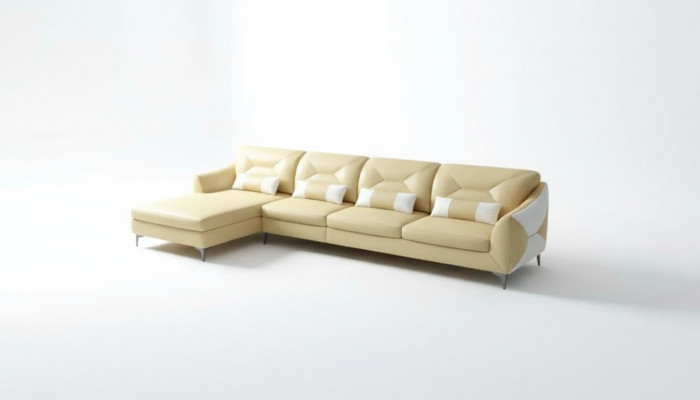 Leren bank Ontwerperbank Hoekbank L-vorm Moderne bank Leren hoekbank Bekleding