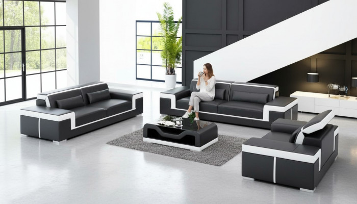 Design bankstel 3-zitter set, design bank gestoffeerd banken bank luxe nieuw