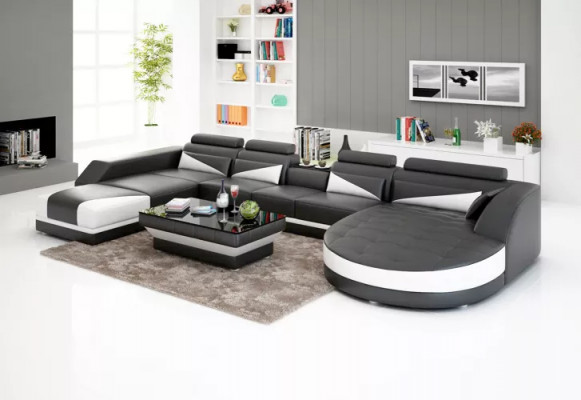 Eckbank Sofa Kussen Hoekgroep Woonlandschap Leren bank Banken Banken 2dlg.