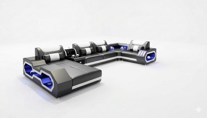 Ontwerp hoekbank hoekbank bank bank banken banken tafel 2-delig woonlandschap.