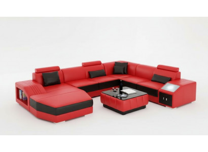 Leren bank Designer bank Hoekbank U-vorm Moderne bank Leren bank Hoekbank Bekleding