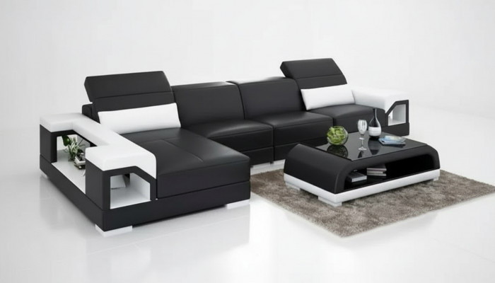 Hoekbank Bekleding Hoekbank Moderne L-vorm Salontafel Bank Woonlandschap 2-dlg. Nieuw