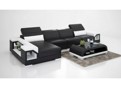 Hoekbank Bekleding Hoekbank Moderne L-vorm Salontafel Bank Woonlandschap 2-dlg. Nieuw