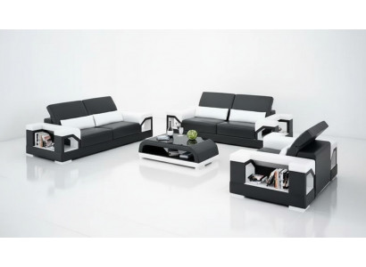 Sofa set 3-zits bank salontafel woonlandschap leren bank modern sofa bankstel