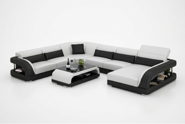 Ontwerp hoekbank woonkamer meubels Moderne hoekbank lederen bekleding bank