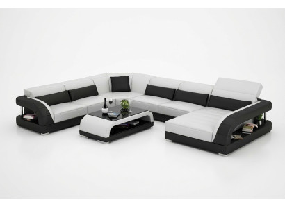 Ontwerp hoekbank woonkamer meubels Moderne hoekbank lederen bekleding bank