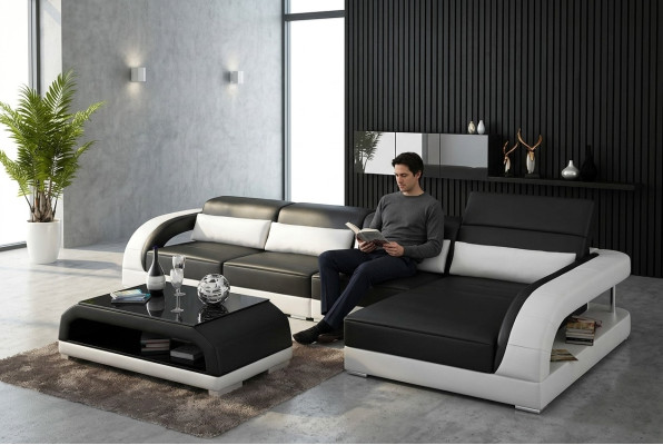 Ontwerp hoekbank hoekbank woonkamer moderne leren bekleding bank sofa