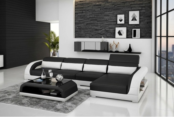 Ontwerp hoekbank hoekbank woonkamer moderne leren bekleding bank sofa