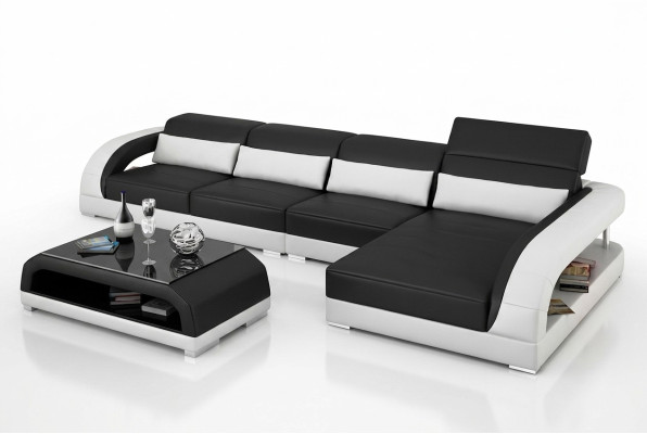 Ontwerp hoekbank hoekbank woonkamer moderne leren bekleding bank sofa