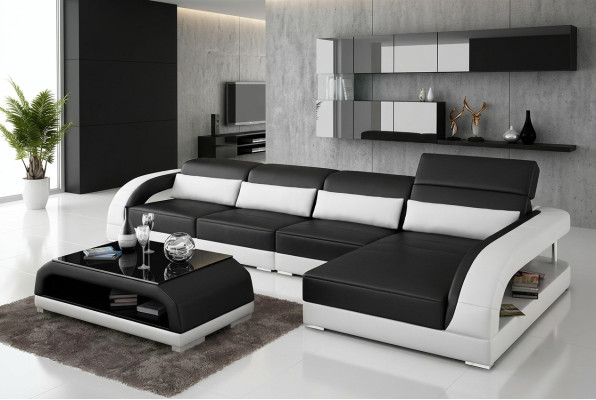 Lederen bekleding design hoekbank hoekbank bank bank L-vorm woonkamer