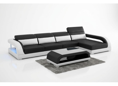 Lederen bekleding design hoekbank hoekbank bank bank L-vorm woonkamer