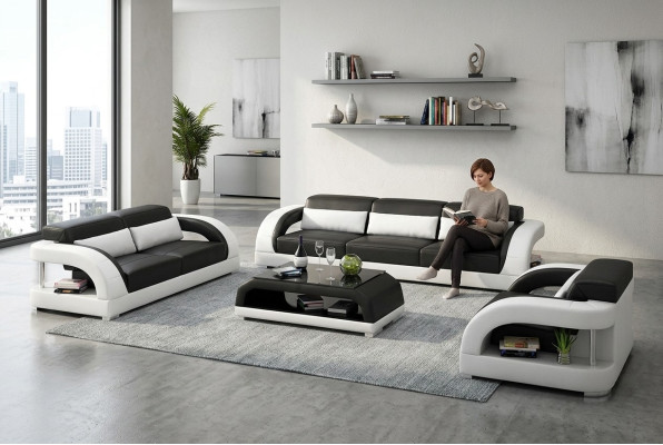 Leren bankstel bankstel 3+2+1 zits + salontafel leren bankstel Moderne bank