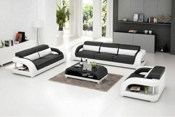 Leren bankstel bankstel 3+2+1 zits + salontafel leren bankstel Moderne bank