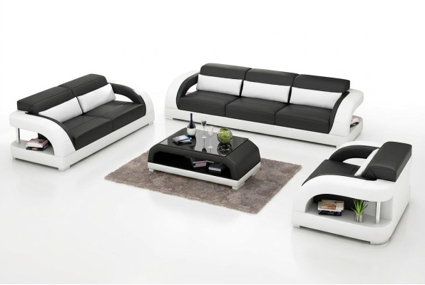 Leren bankstel bankstel 3+2+1 zits + salontafel leren bankstel Moderne bank