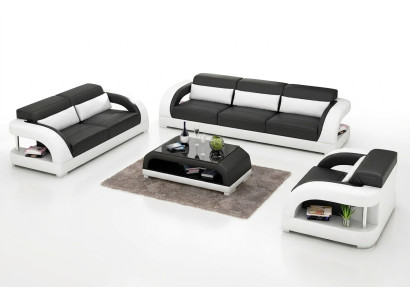 Leren bankstel bankstel 3+2+1 zits + salontafel leren bankstel Moderne bank