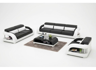 Woonlandschap bankstel 3+2+1 zits Designer bankstel Leren bankstel Moderne bankstel