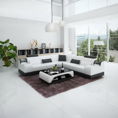 Ontwerp hoekbank woonkamer Moderne hoekbank leren bekleding bank bank.