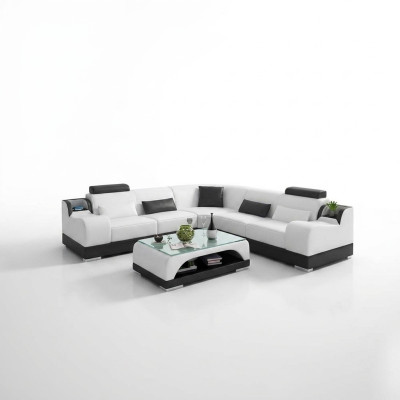 Hoekbank Moderne hoekbank Ontwerp Woonkamer Meubels Lederen bekleding Bank