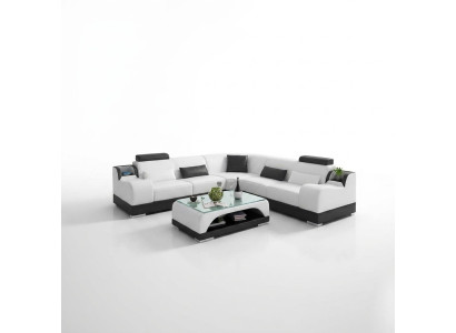Hoekbank Moderne hoekbank Ontwerp Woonkamer Meubels Lederen bekleding Bank