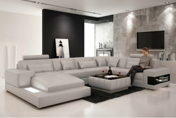 Hoekbank Beklede Leren Bank Designer Bank Hoekbank U-vorm Moderne Bank
