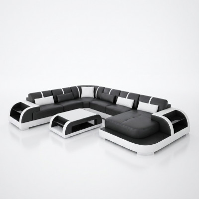 Woonkamer leren xxl bank bank landschap moderne designer bekleding