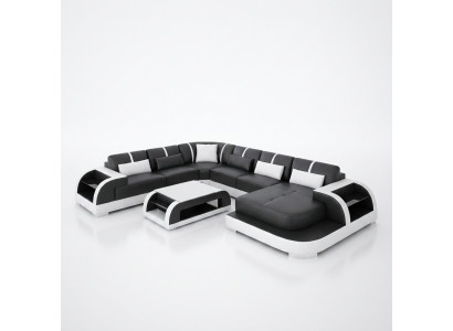 Woonkamer leren xxl bank bank landschap moderne designer bekleding