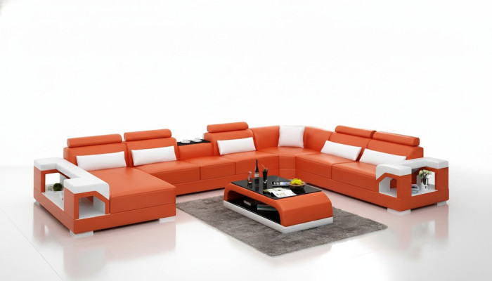 Ontwerp hoekbank woonkamer meubels decoratie Moderne hoekbank leren bekleding bankstel