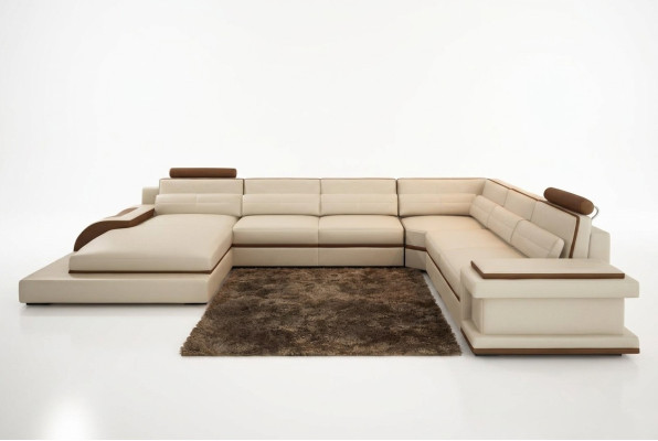 Modern woonkamer design hoekbank meubels hoekbank leren bekleding bankstel